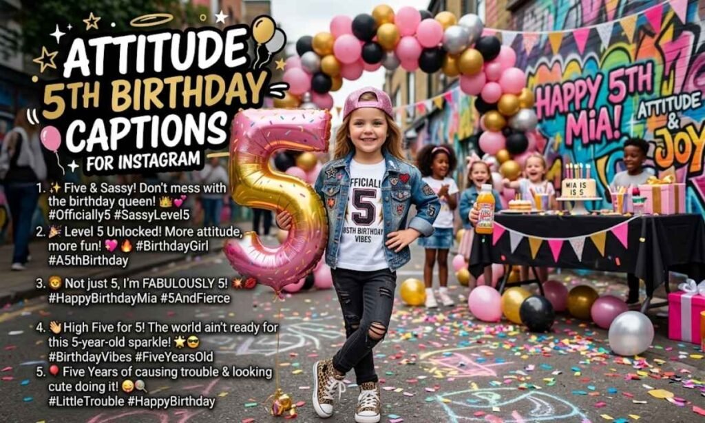 Attitude 5th Birthday Captions for Instagram