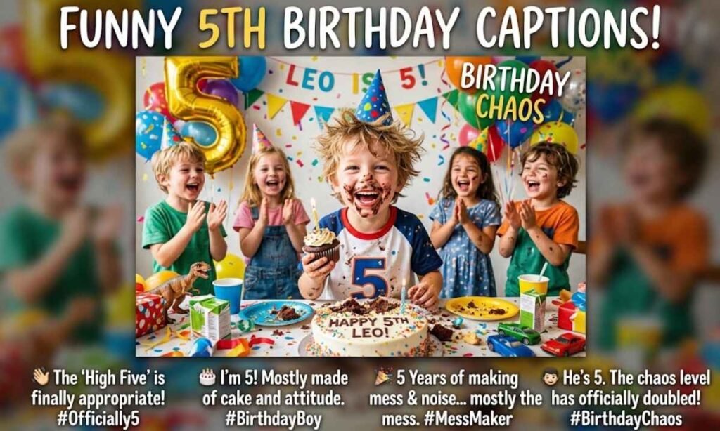 Funny 5th Birthday Captions for Instagram