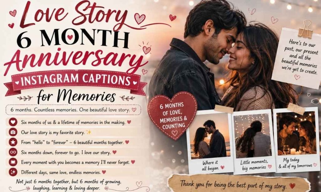Love Story 6 Month Anniversary Instagram Captions for Memories