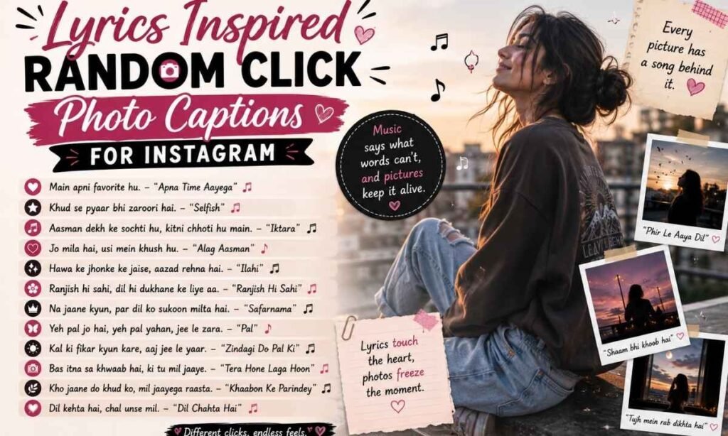 Lyrics Inspired Random Click Photo Captions For Instagram