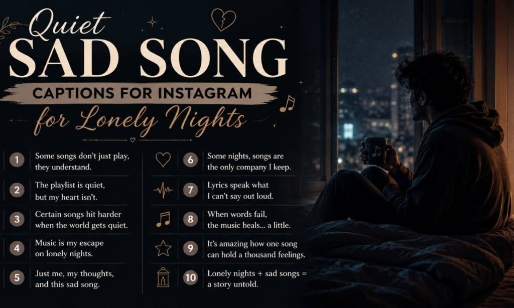 Quiet Sad Song Captions for Instagram for Lonely Nights