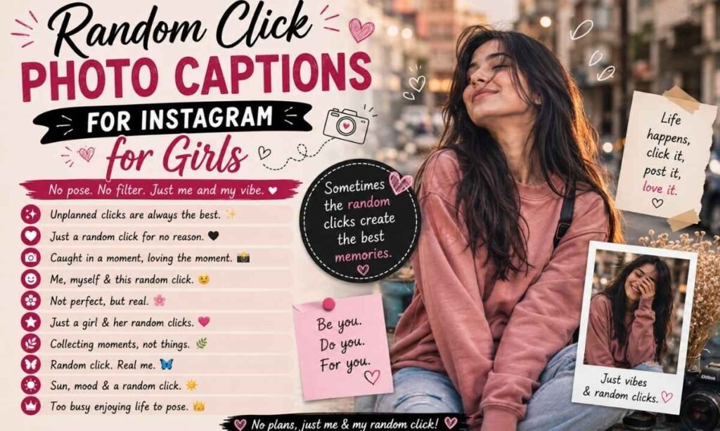 Random Click Photo Captions for Instagram for Girls