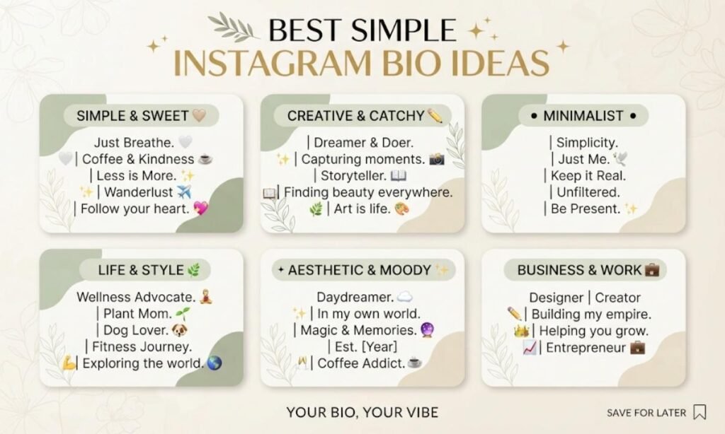 Best Simple Instagram Bio Ideas