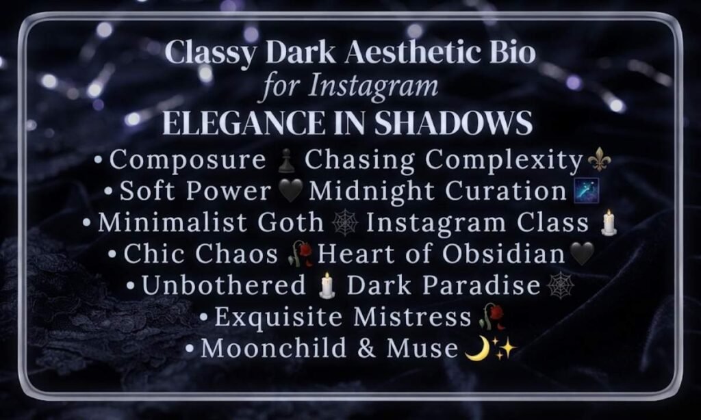Classy Dark Aesthetic Bio for Instagram
