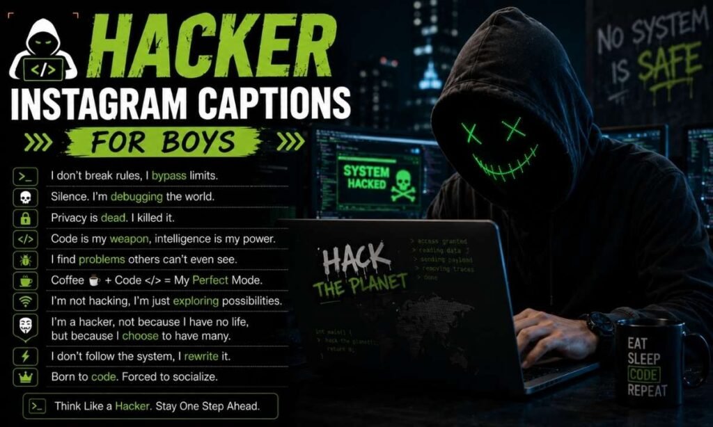 Hacker Instagram Captions for Boys