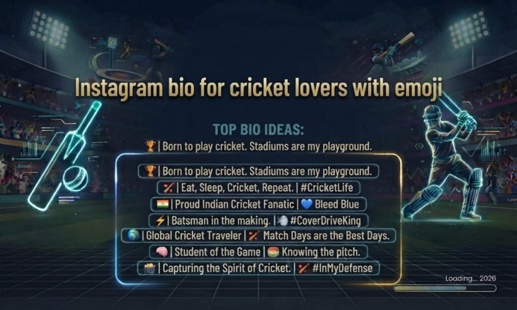 Instagram bio for cricket lovers with emoji