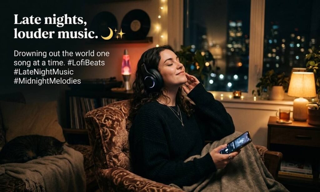 Late Night Music Captions for Instagram