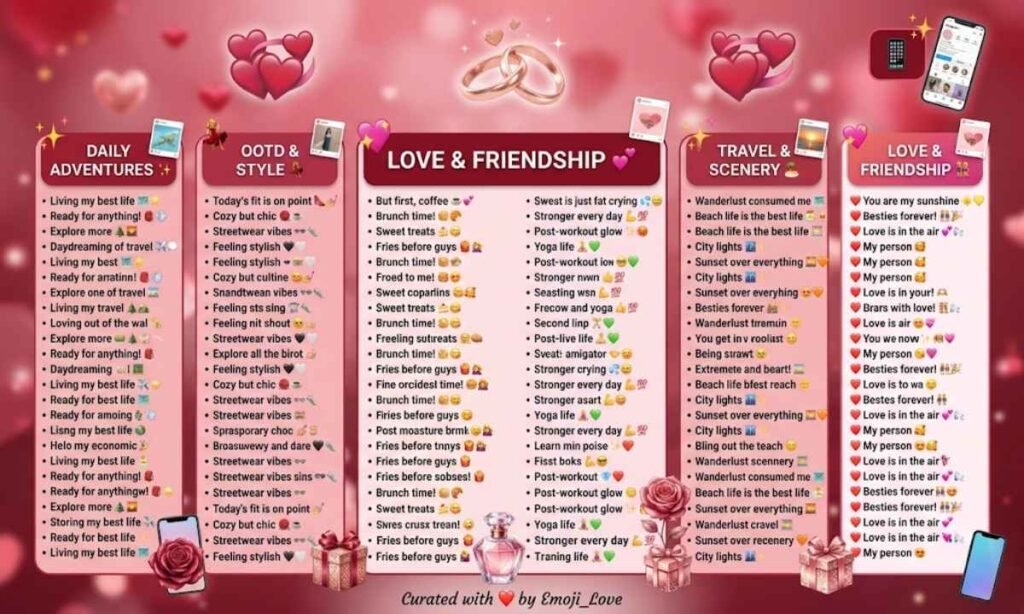 Love Emoji Captions for Instagram