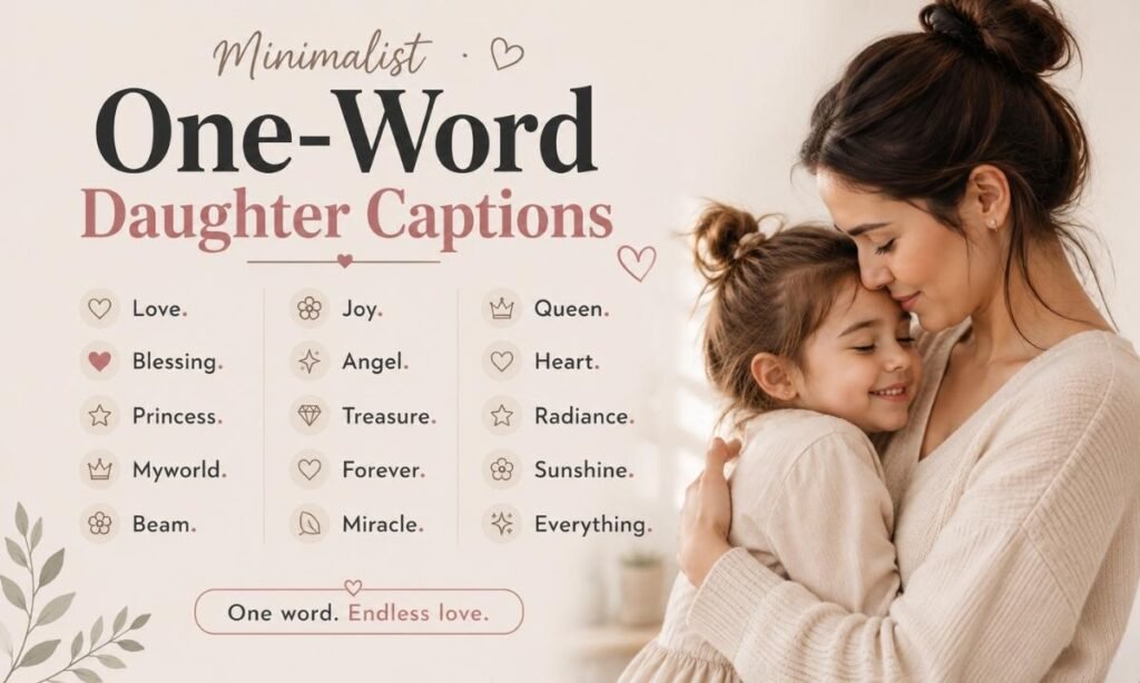Minimalist One-Word Daughter Captions