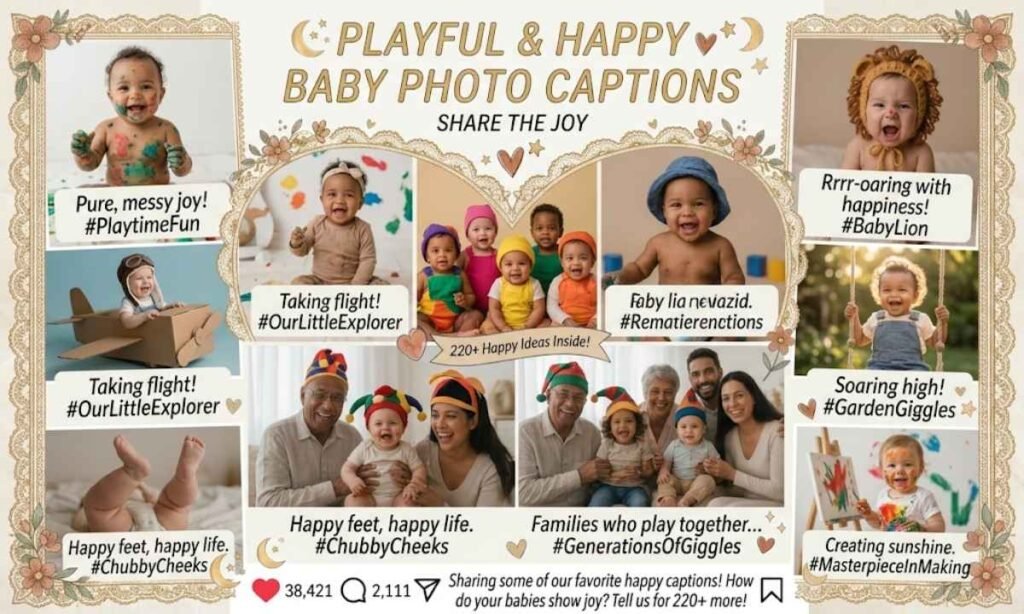 Playful & Happy Baby Photo Captions