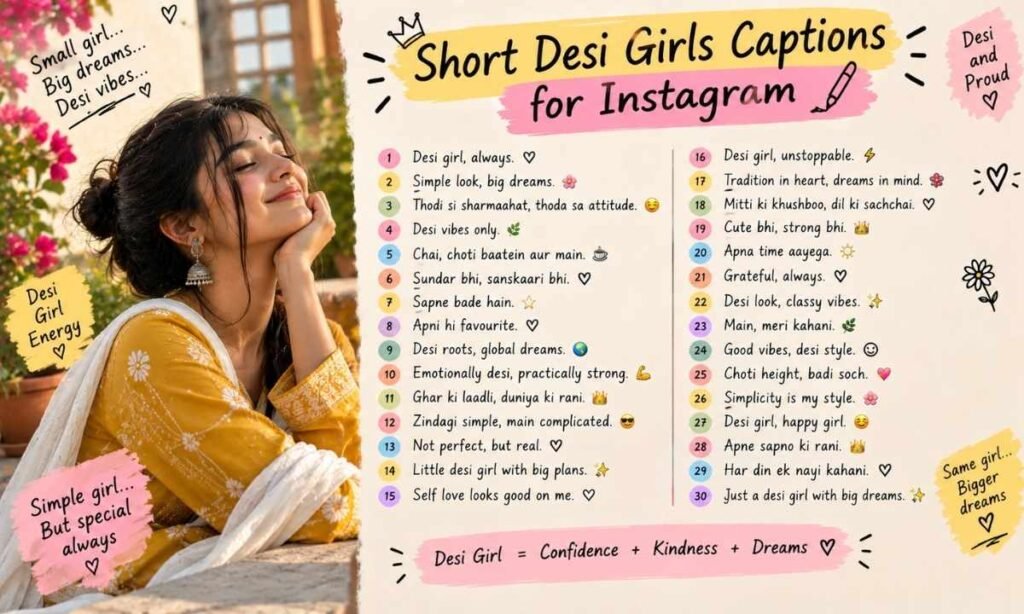 Short Desi Girls Captions for Instagram
