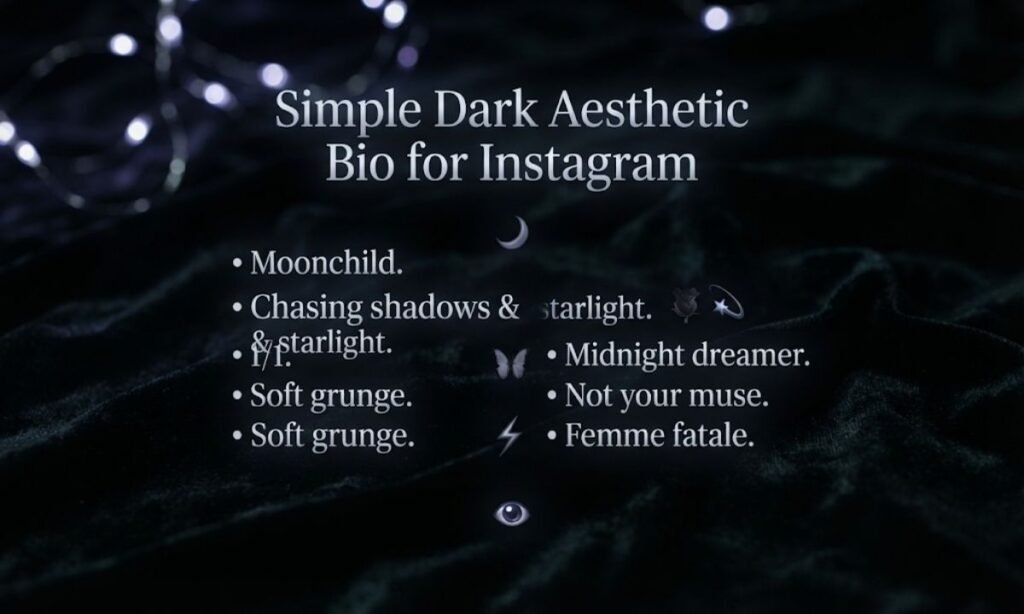 Simple Dark Aesthetic Bio for Instagram