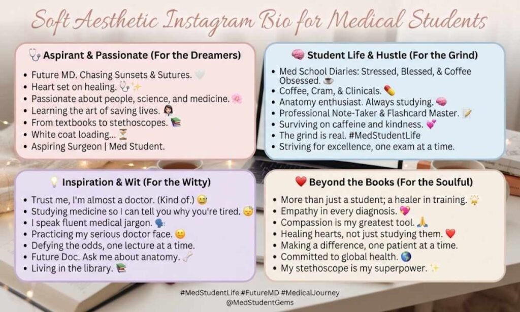 Soft Aesthetic Instagram Bio for Medical Students