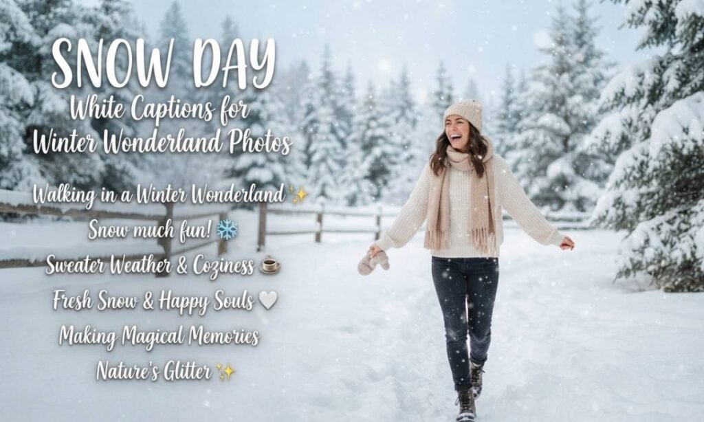 Snow Day White Captions for Winter Wonderland Photos