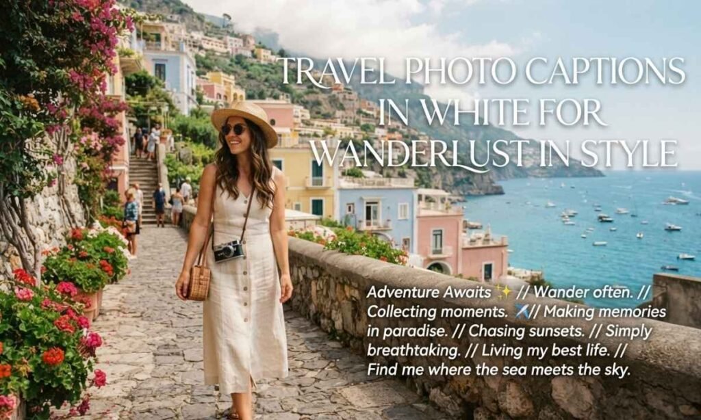 Travel Photo Captions in White for Wanderlust in Style
