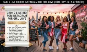 2 Line Bio for Instagram for Girl Love (Cute, Stylish & Attitude)