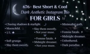 Best Short & Cool Dark Aesthetic Instagram Bio for Girls
