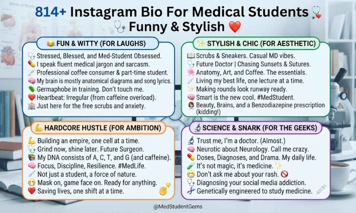 Instagram Bio For Medical Students Funny & Stylish